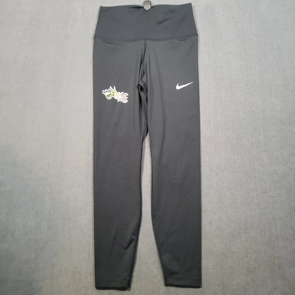 Nike Dri-FIT Leggings Womens Medium Black Drexel Dragons Graphic Athletic